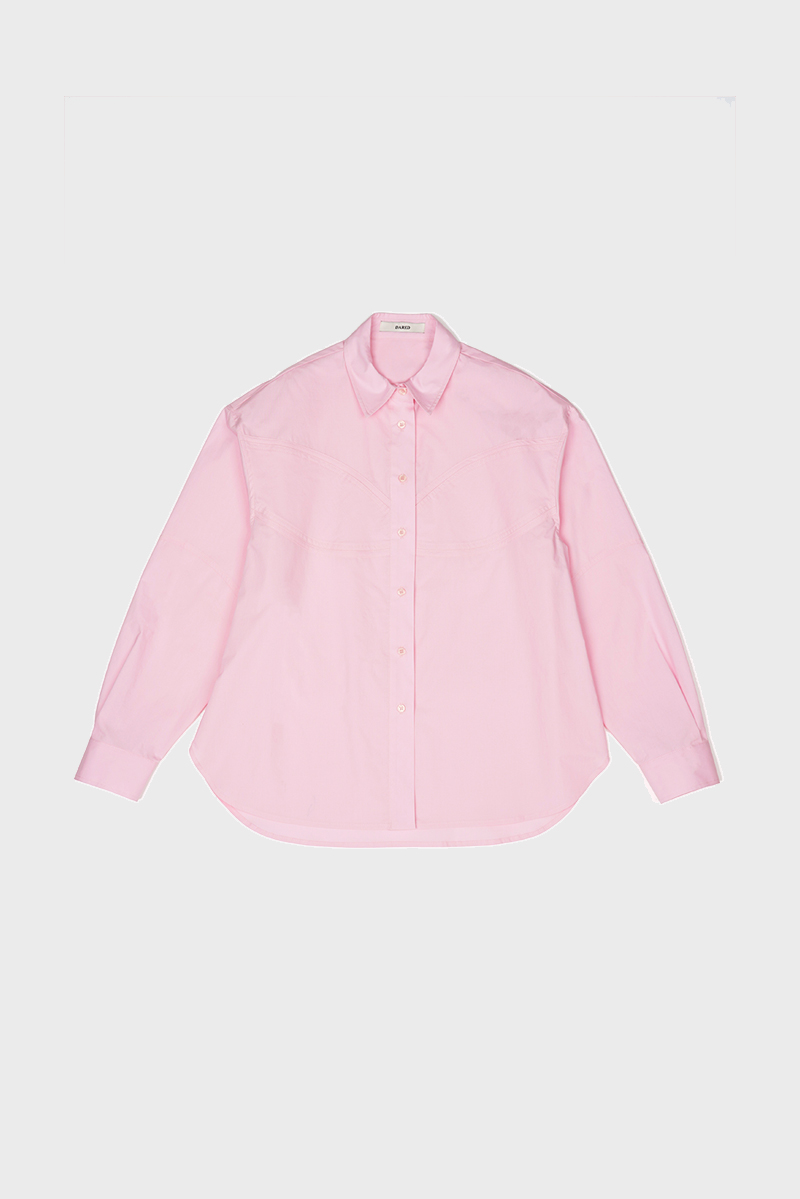 BACK WIDE STRAP OVERSIZED SHIRT IN PINK