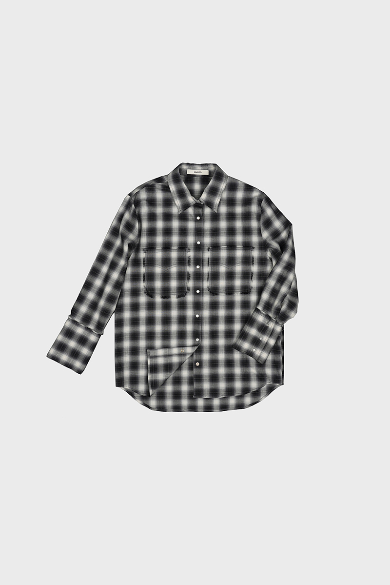 [2nd restock] RAW EDGE BUTTON UP SHIRT IN CHECK